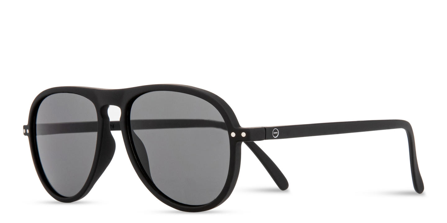 Izipizi Logo Unisex Aviator Sunglasses in Black – Product Photo 1