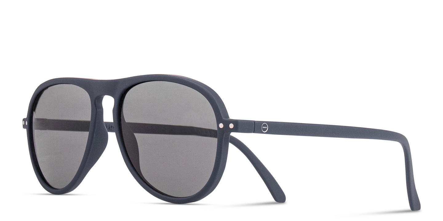 Izipizi Logo Unisex Aviator Sunglasses in Navy Blue – Product Photo 1