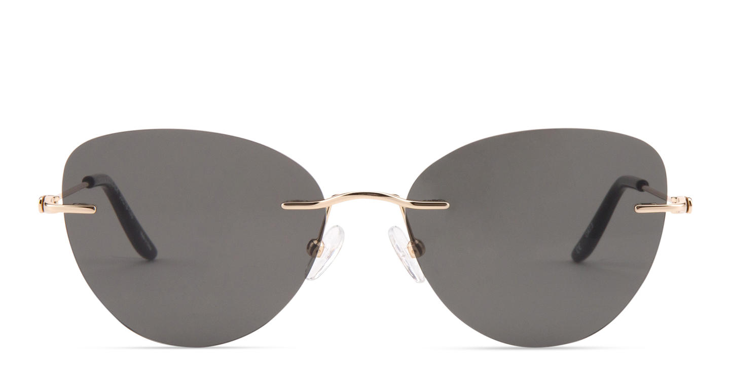 TRICE Rimless Cat-Eye Sunglasses in Gold – Product Photo 0