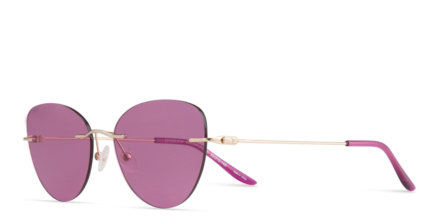 TRICE Rimless Cat-Eye Sunglasses in Gold – Product Photo 1