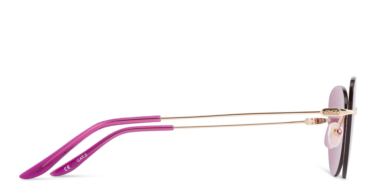 Shop TRICE Rimless Cat-Eye Sunglasses in Gold online.