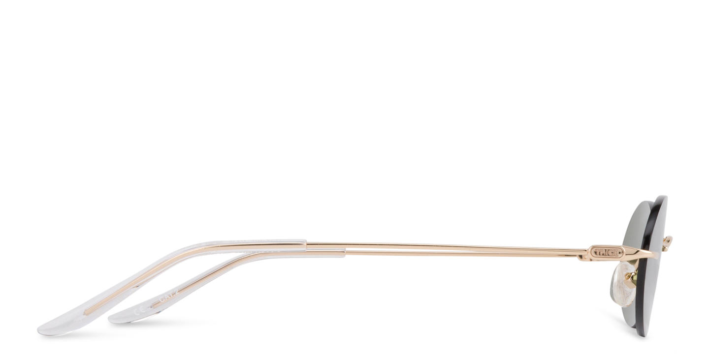 TRICE Rimless Oval Sunglasses in Gold – Product Photo 3