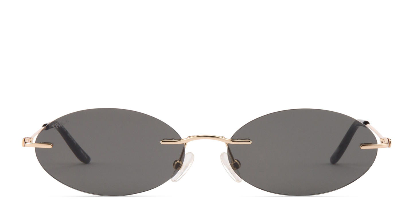 TRICE Rimless Oval Sunglasses in Gold – Product Photo 0