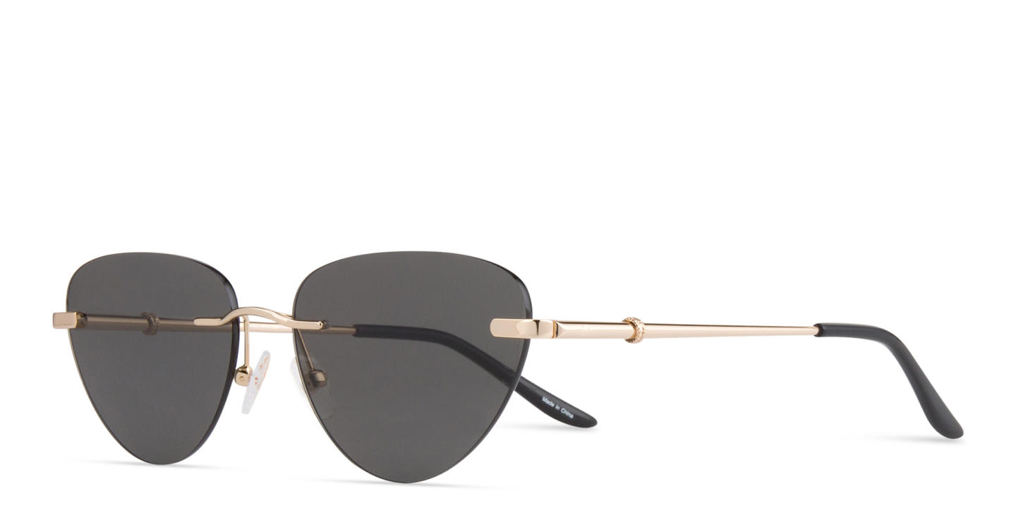 TRICE Rimless Oval Sunglasses in Gold – Product Photo 1