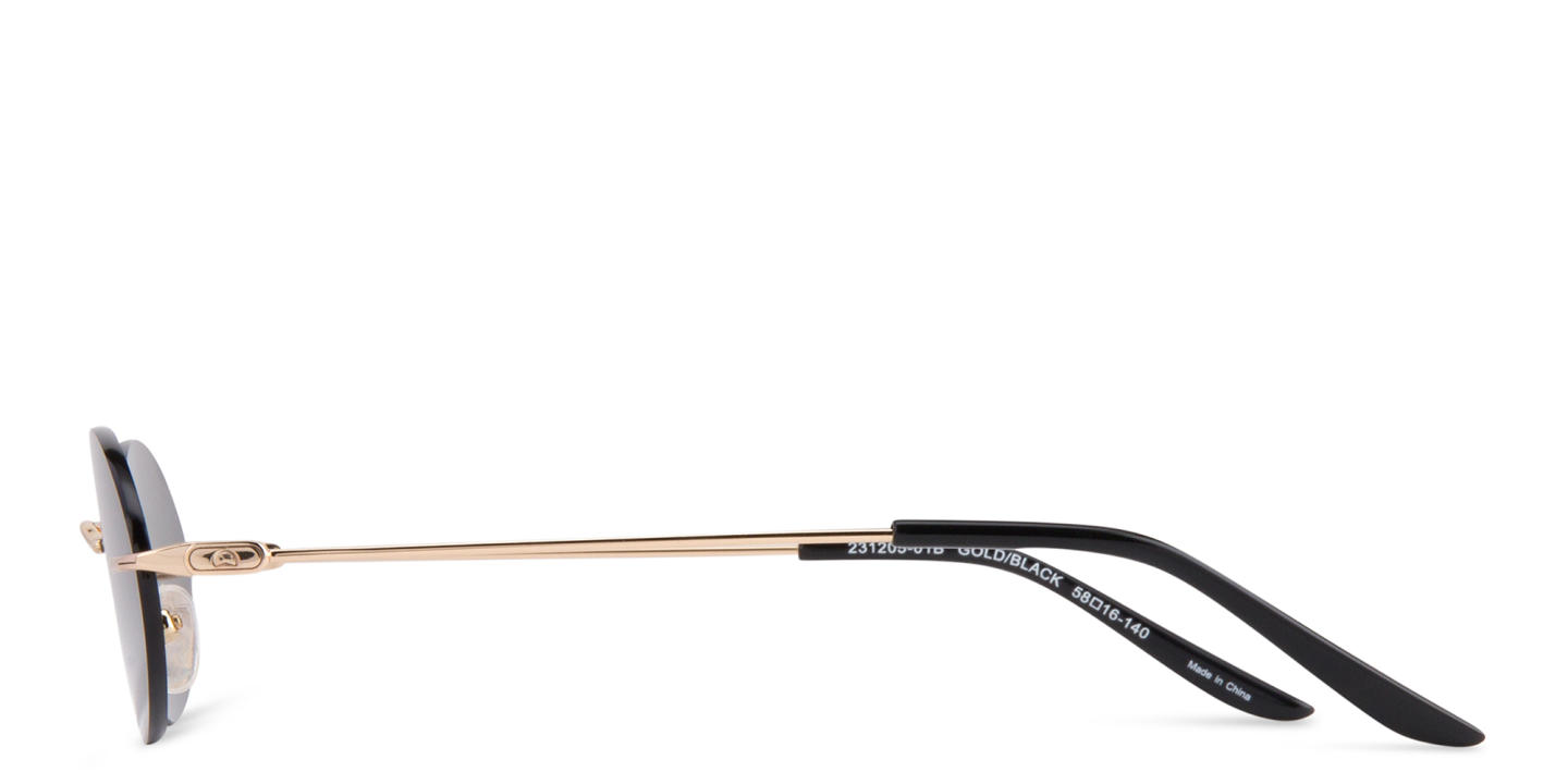 TRICE Rimless Oval Sunglasses in Gold – Product Photo 2