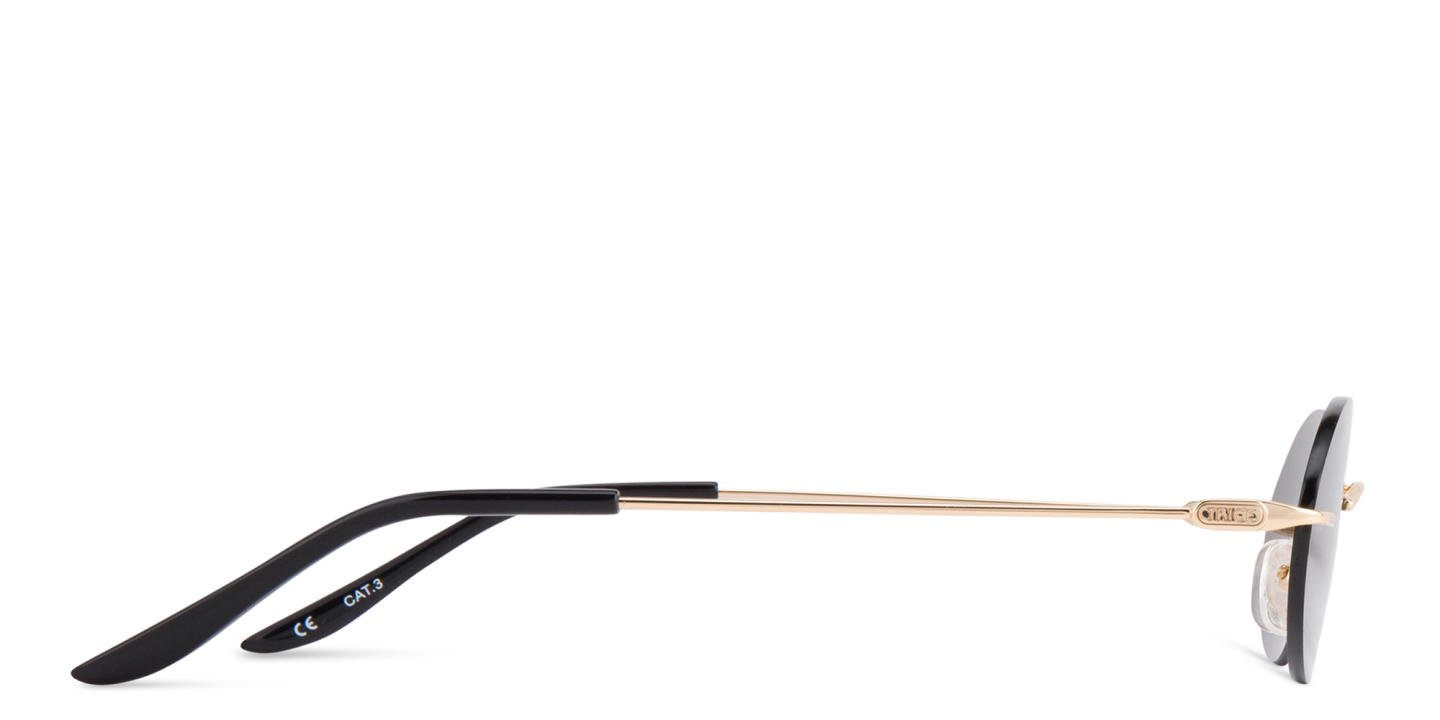 TRICE Rimless Oval Sunglasses in Gold – Product Photo 3