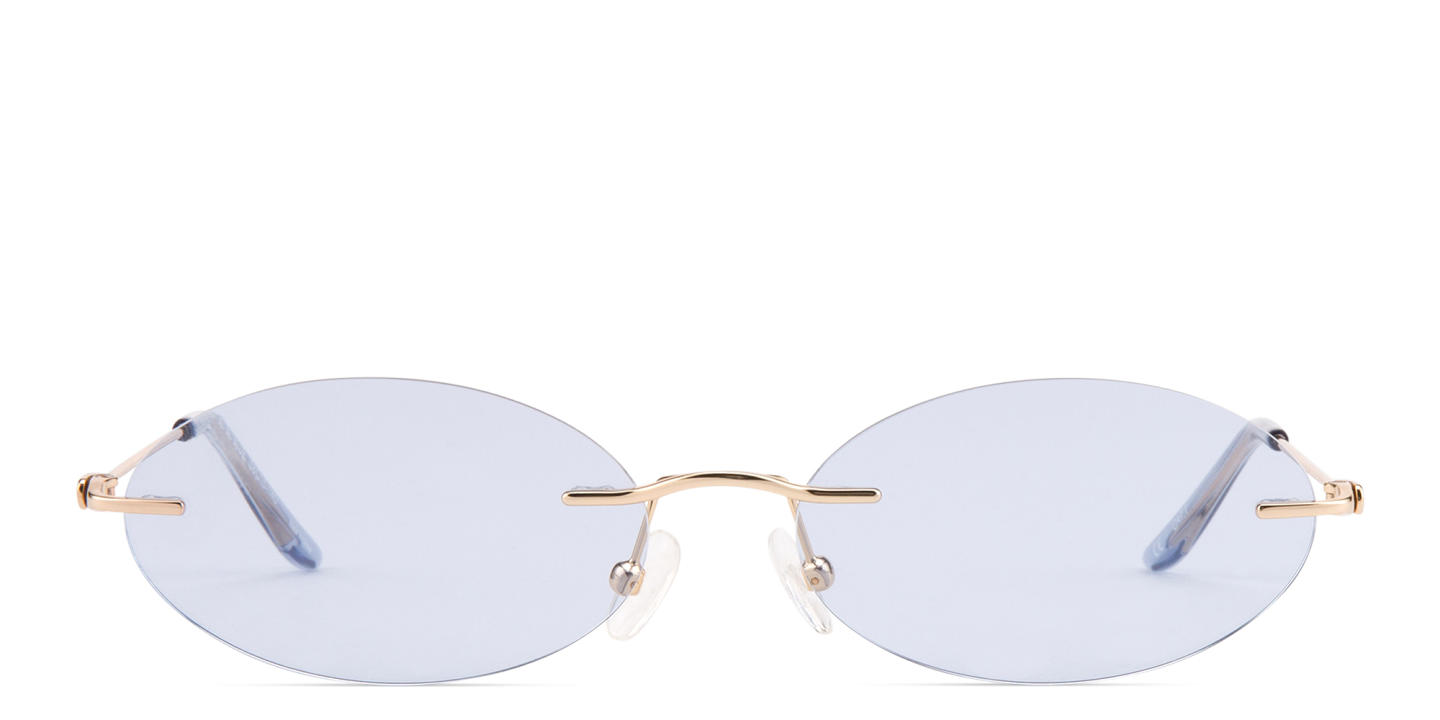 TRICE Rimless Oval Sunglasses in Gold – Product Photo 0