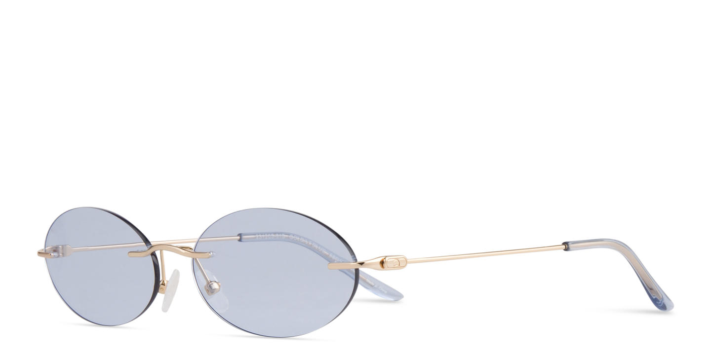 TRICE Rimless Oval Sunglasses in Gold – Product Photo 1
