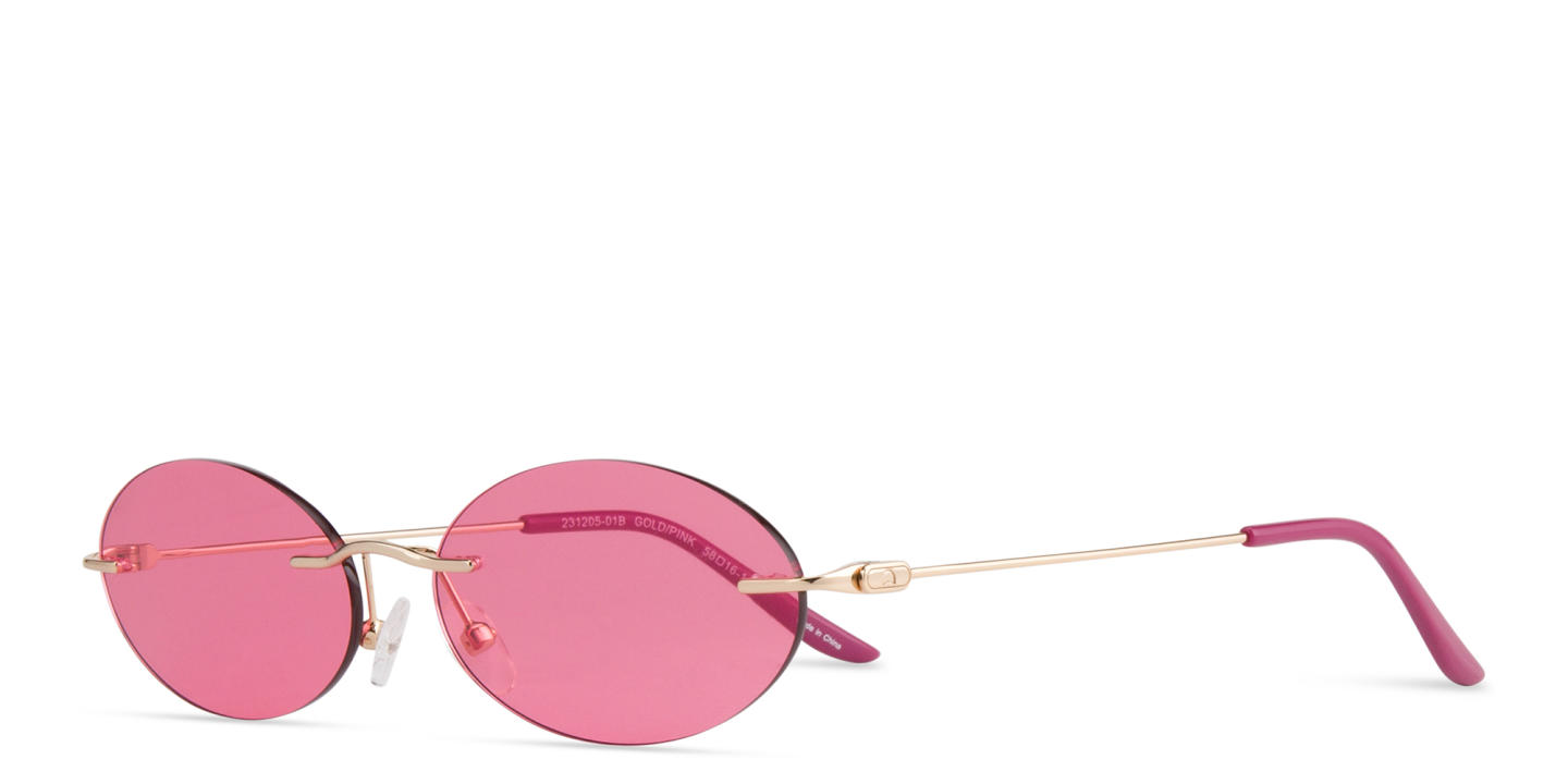 TRICE Rimless Oval Sunglasses in Gold – Product Photo 1
