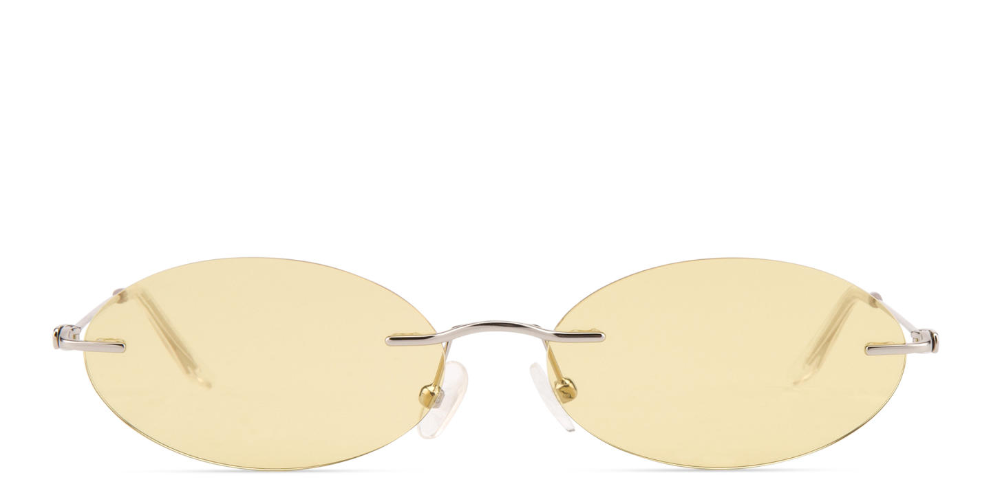 TRICE Rimless Oval Sunglasses in Silver – Product Photo 0