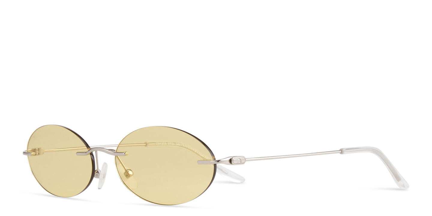 TRICE Rimless Oval Sunglasses in Silver – Product Photo 1