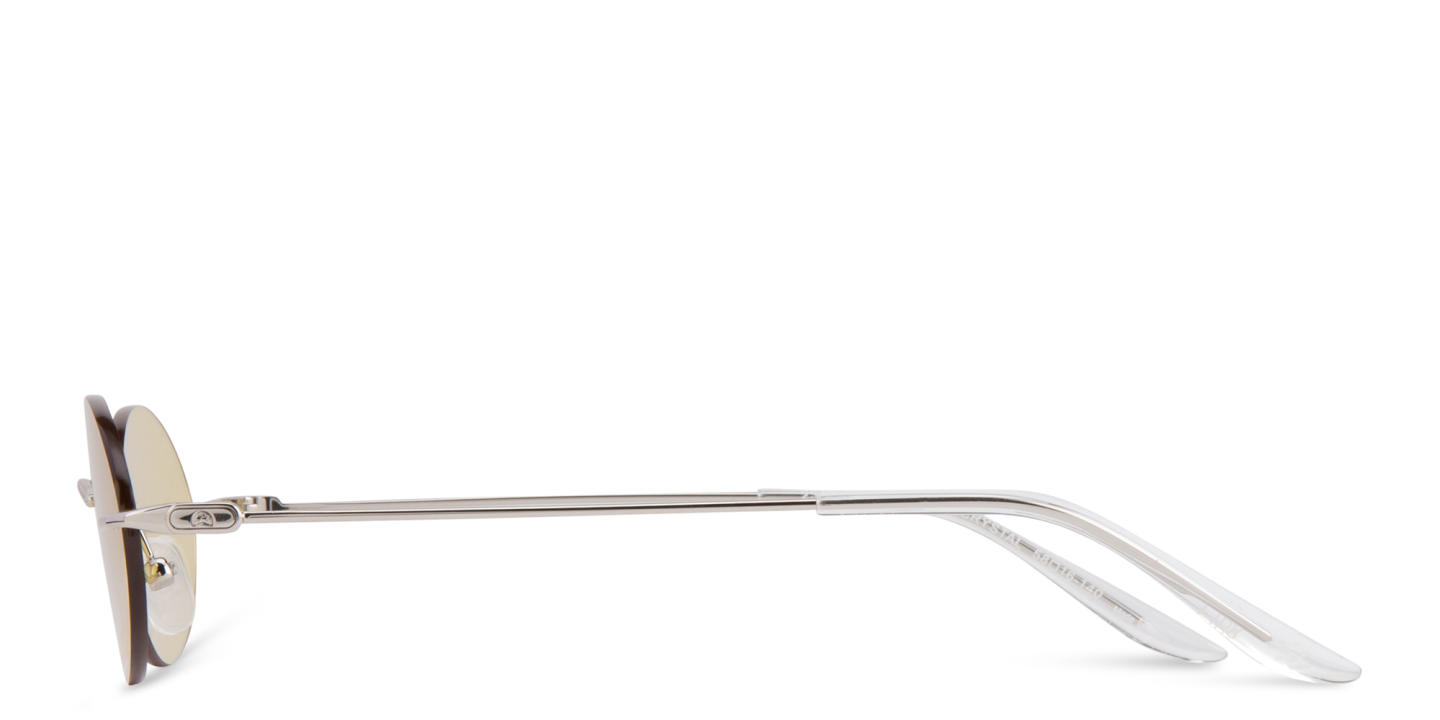 TRICE Rimless Oval Sunglasses in Silver – Product Photo 2