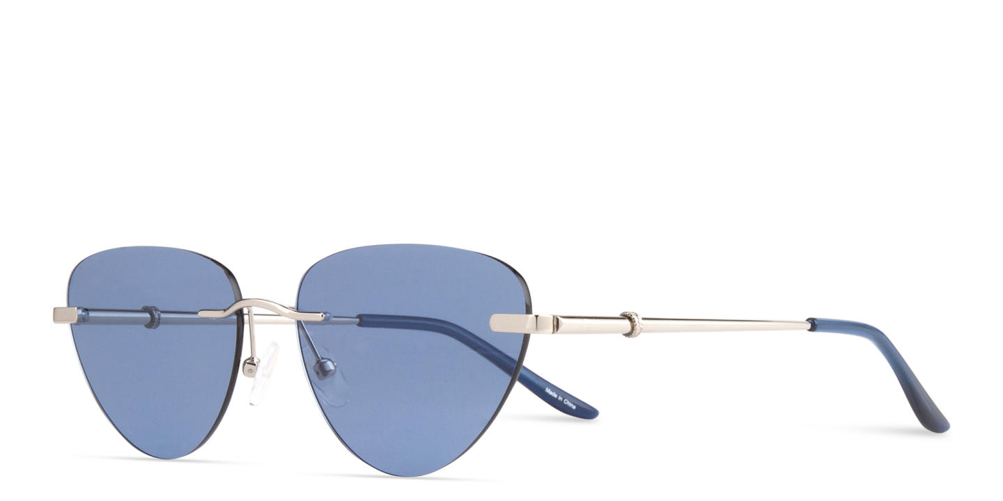 TRICE Rimless Cat-Eye Sunglasses in Silver – Product Photo 1