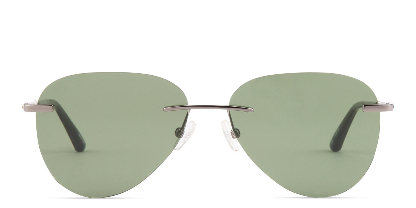 TRICE Rimless Aviator Sunglasses in Gunmetal – Product Photo 0