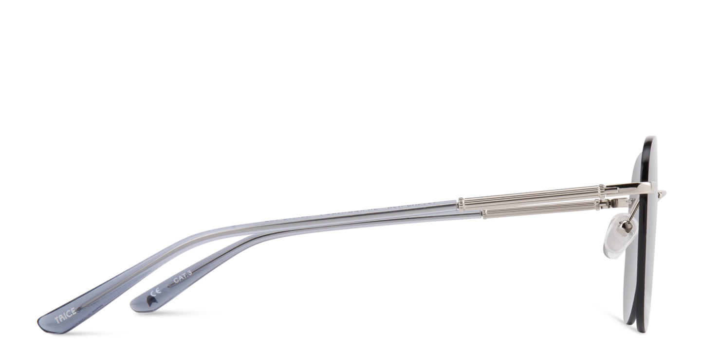 TRICE Rimless Aviator Sunglasses in Silver – Product Photo 3