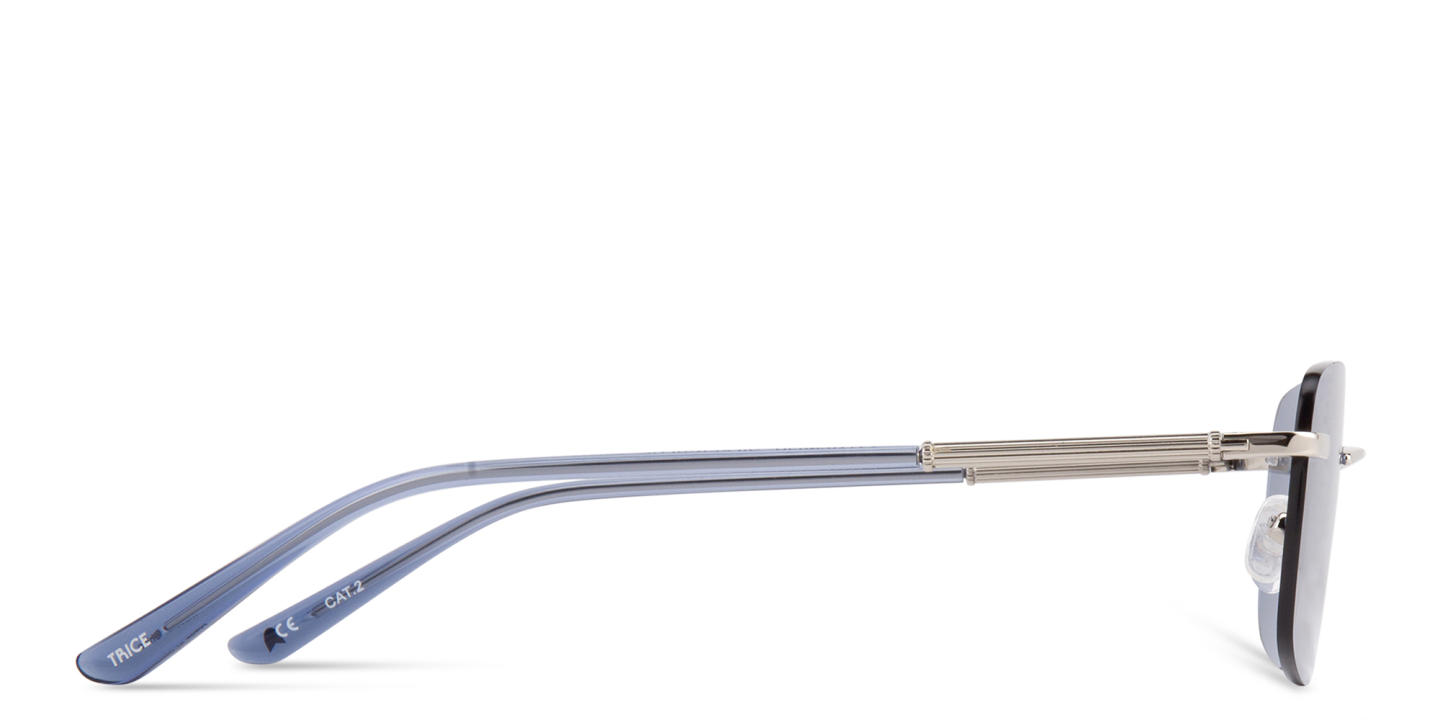 Shop TRICE Rimless Rectangle Sunglasses in Silver online.