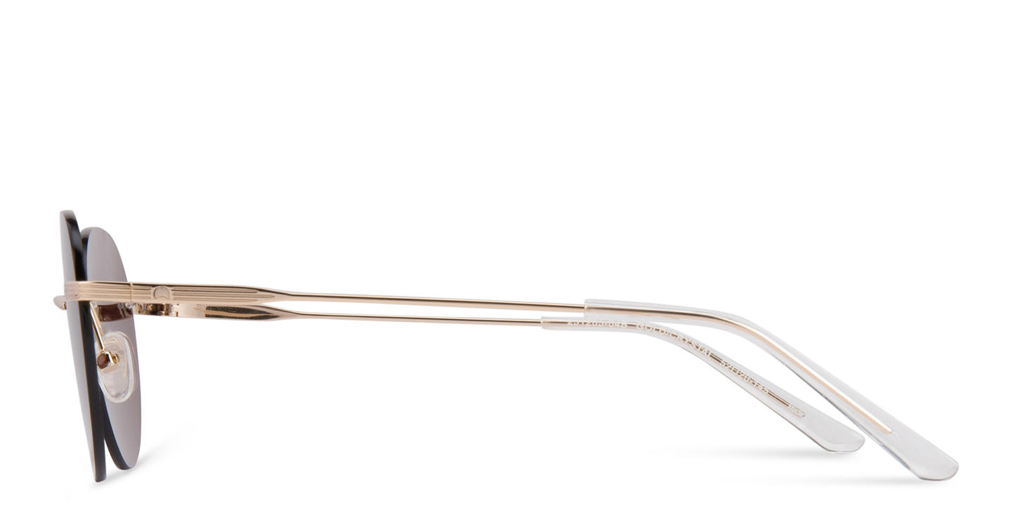 TRICE Rimless Round Sunglasses in Gold – Product Photo 2