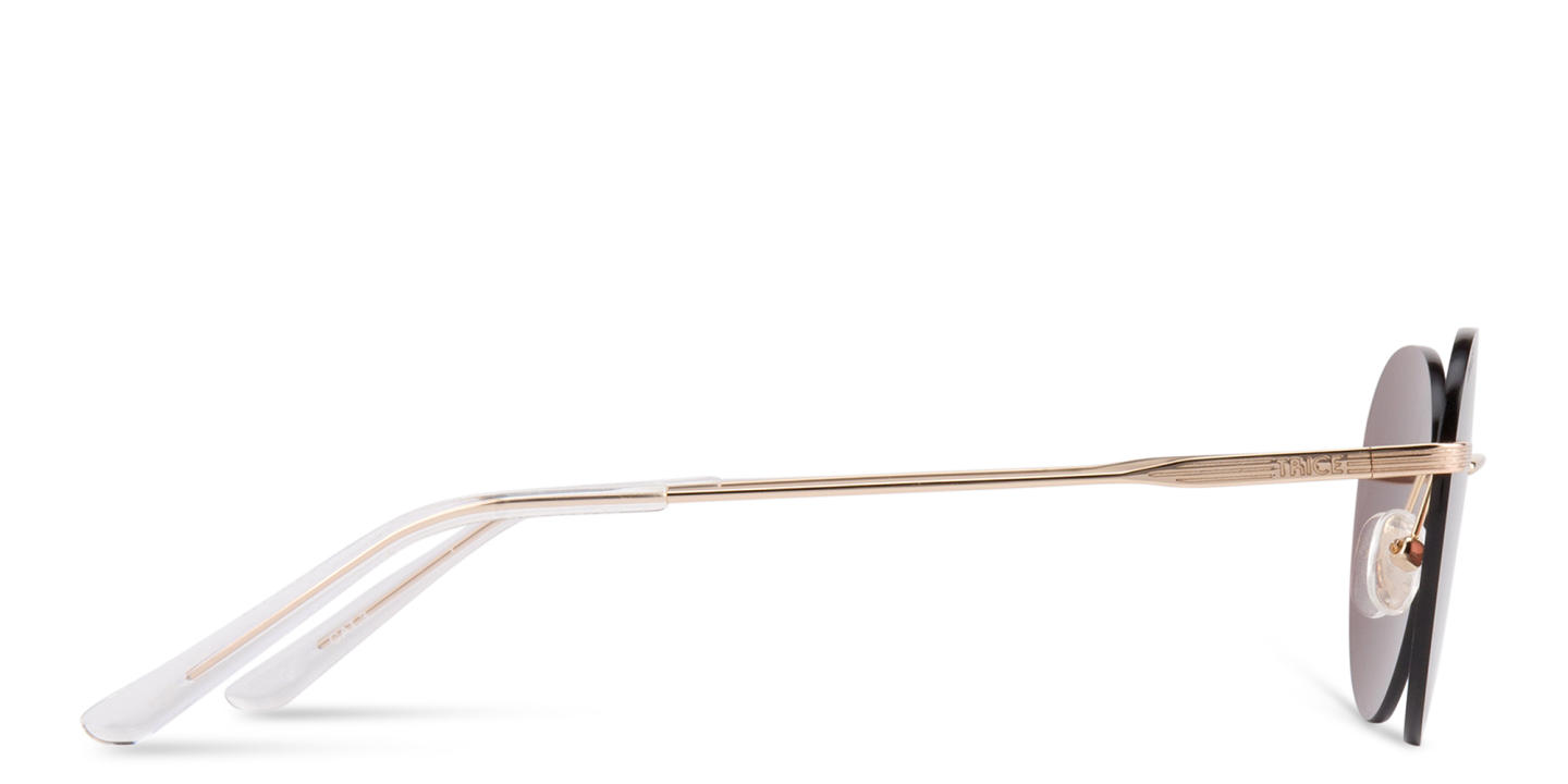TRICE Rimless Round Sunglasses in Gold – Product Photo 3