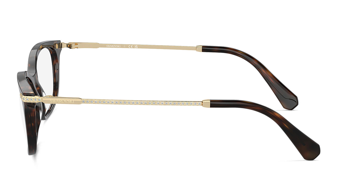 Shop Swarovski Crystal-Embedded Rectangle Eyeglasses in Havana online.