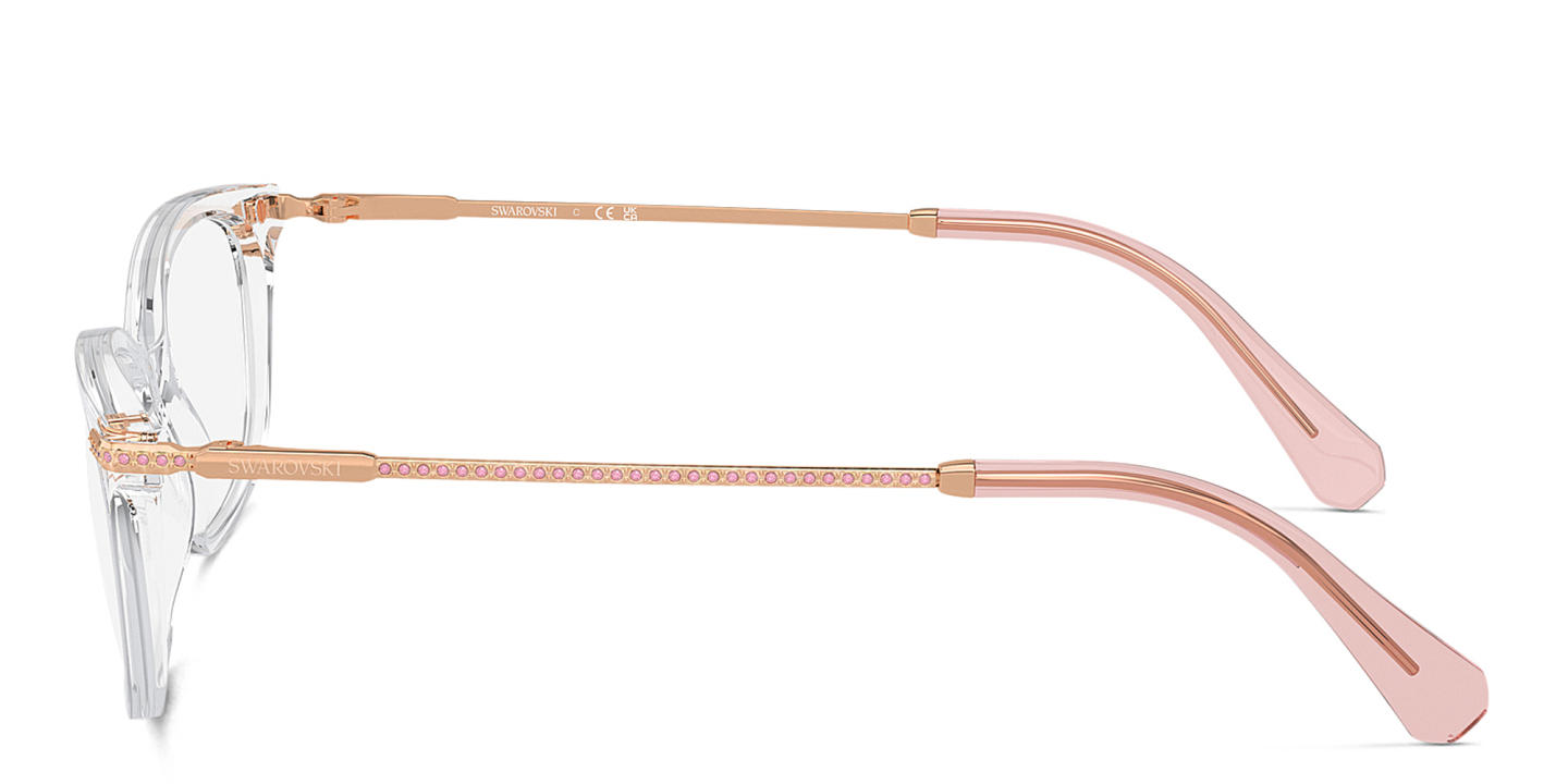 Shop Swarovski Crystal-Embedded Rectangle Eyeglasses in Clear online.