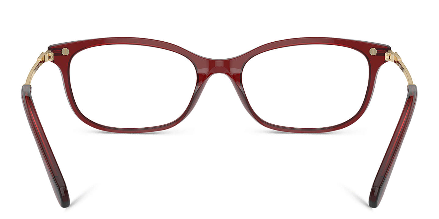 Shop Swarovski Crystal-Embedded Rectangle Eyeglasses in Transparent Red online.