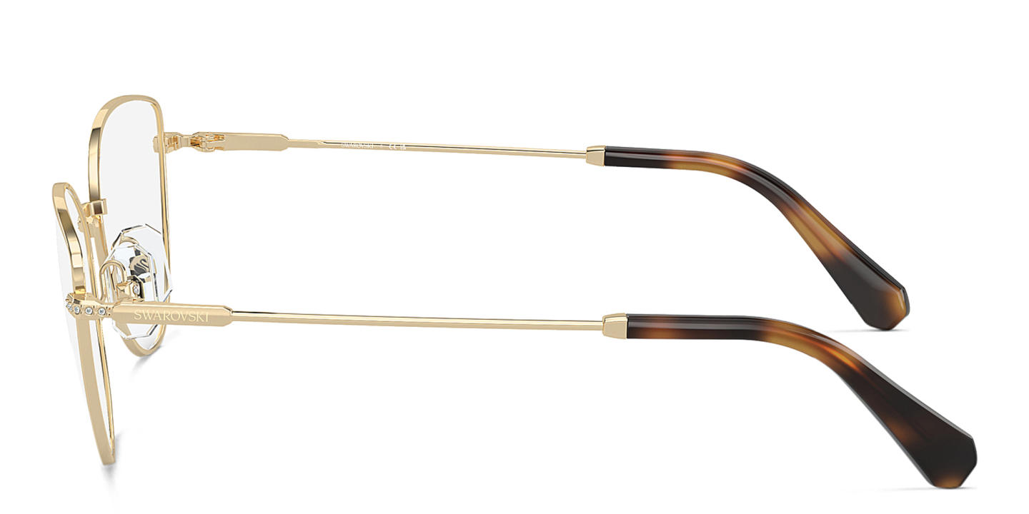 Shop Swarovski Crystal-Accented Cat-Eye Eyeglasses in Pale Gold online.
