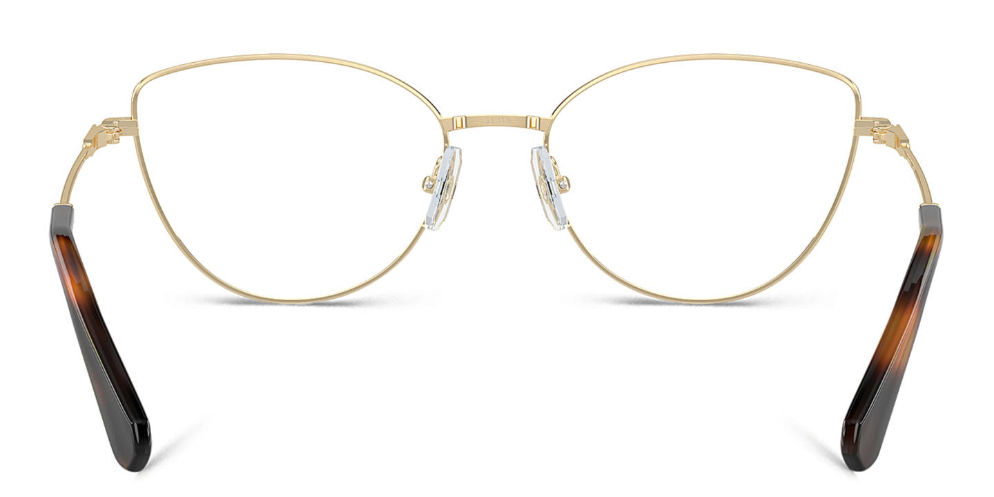 Shop Swarovski Crystal-Accented Cat-Eye Eyeglasses in Pale Gold online.