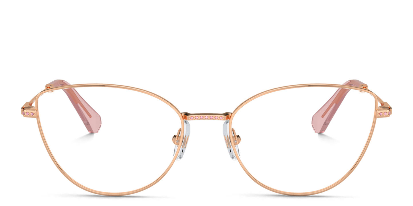 Shop Swarovski Crystal-Accented Cat-Eye Eyeglasses in Rose Gold online.