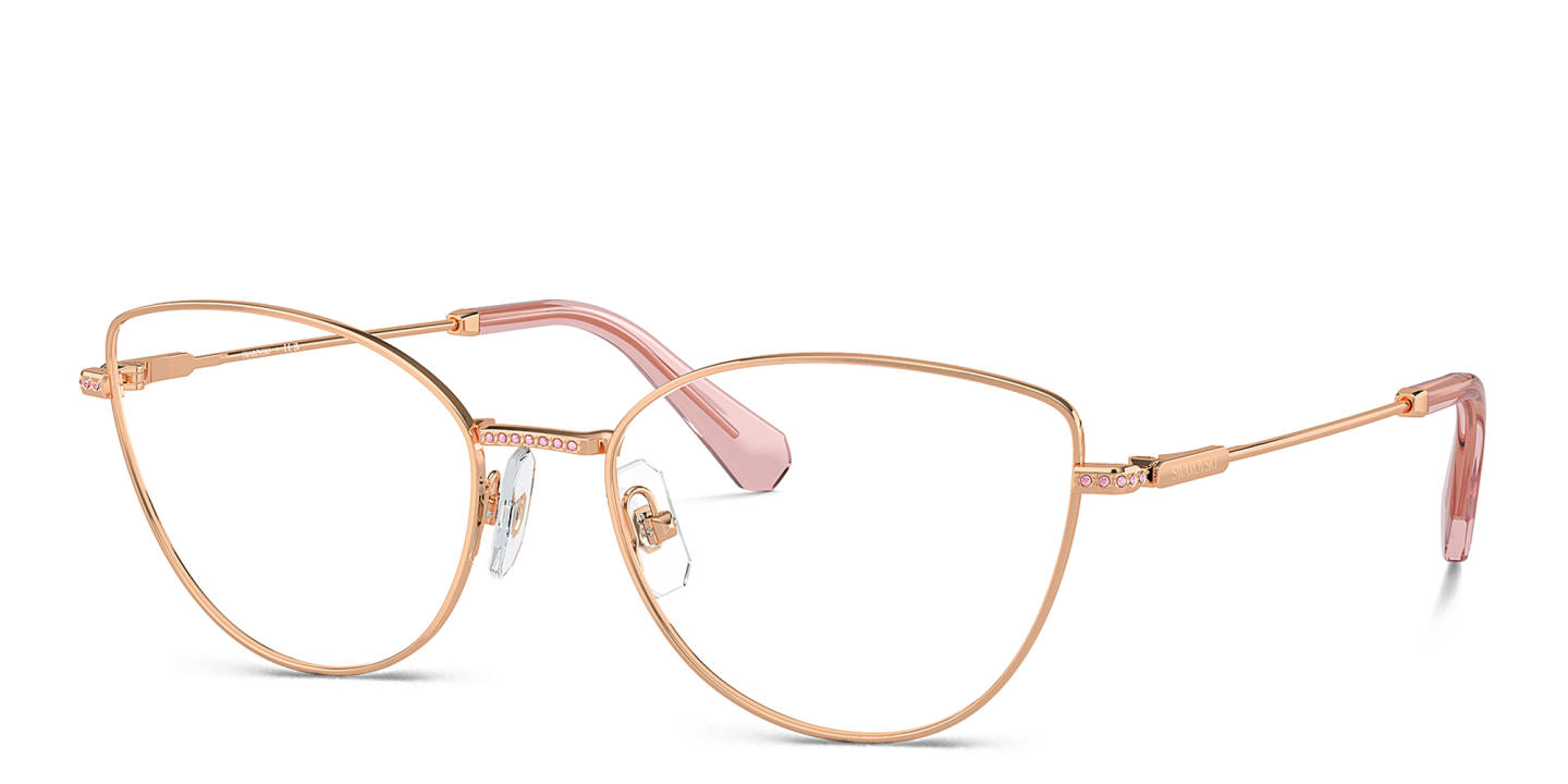Shop Swarovski Crystal-Accented Cat-Eye Eyeglasses in Rose Gold online.