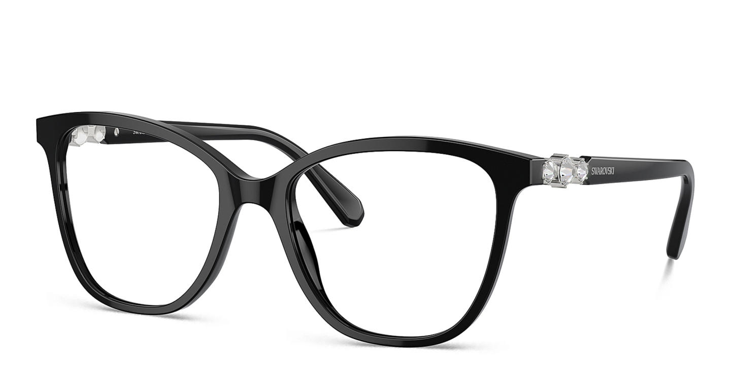 Swarovski Crystal Square Eyeglasses in Black – Product Photo 1