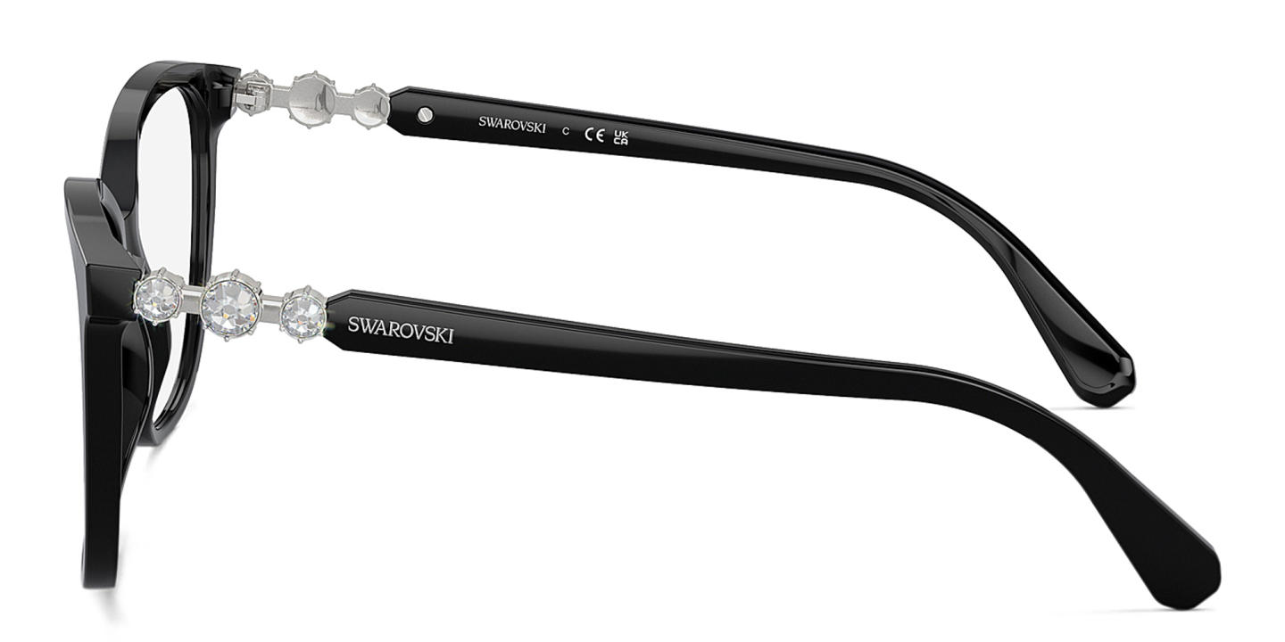 Swarovski Crystal Square Eyeglasses in Black – Product Photo 2