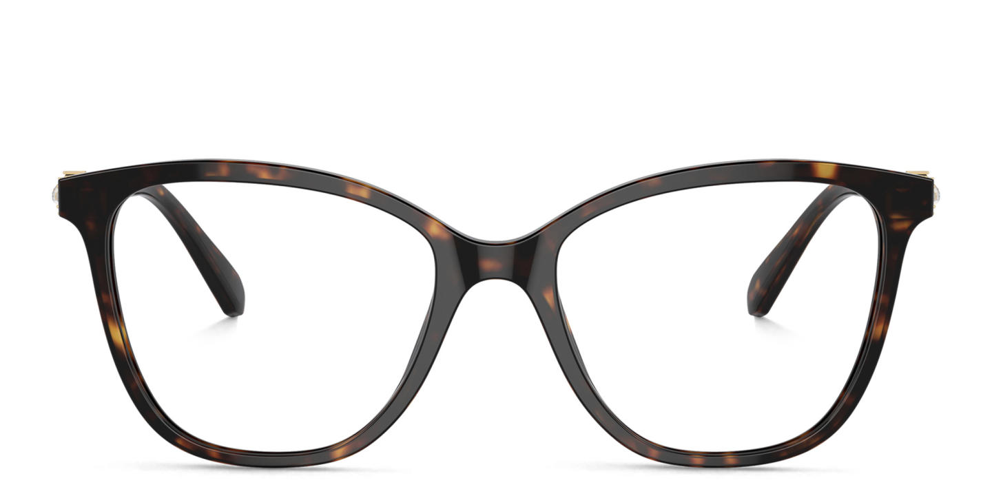Swarovski Crystal Square Eyeglasses in Havana – Product Photo 0