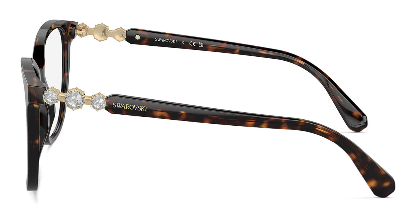 Swarovski Crystal Square Eyeglasses in Havana – Product Photo 2
