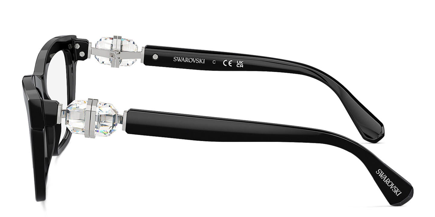 Swarovski Crystal Square Eyeglasses in Black – Product Photo 2