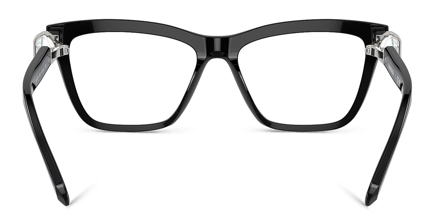 Swarovski Crystal Square Eyeglasses in Black – Product Photo 3