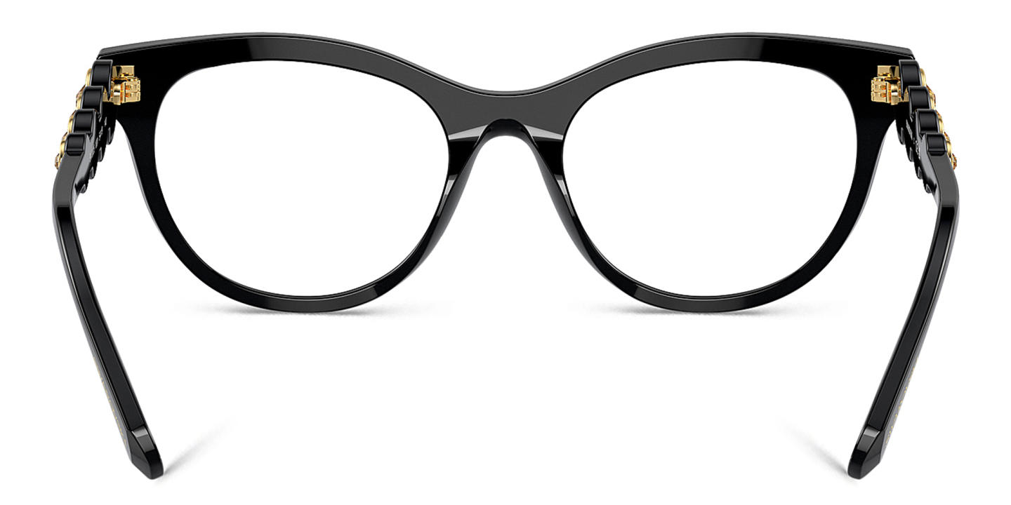 Swarovski Rhinestone Round Eyeglasses in Black – Product Photo 3
