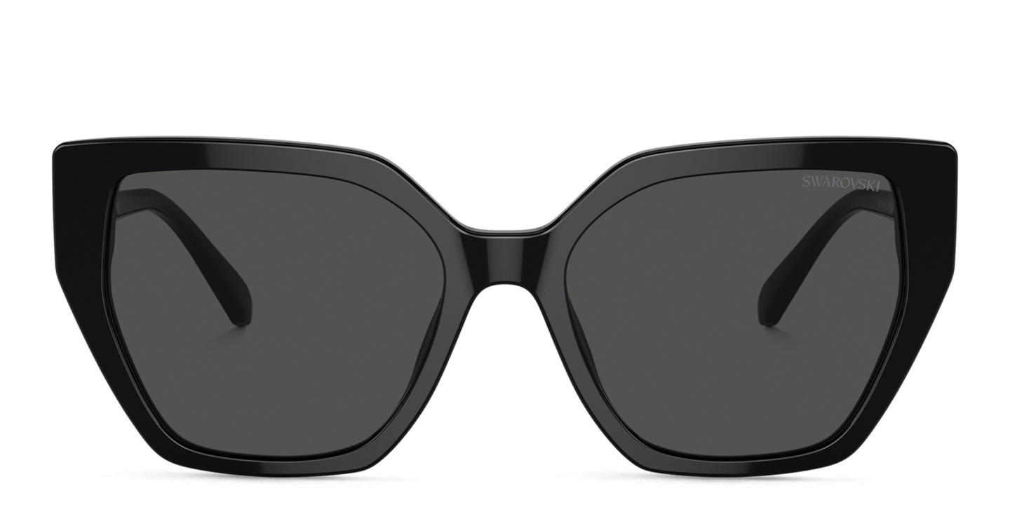 Swarovski Crystal Irregular Sunglasses in Black – Product Photo 0