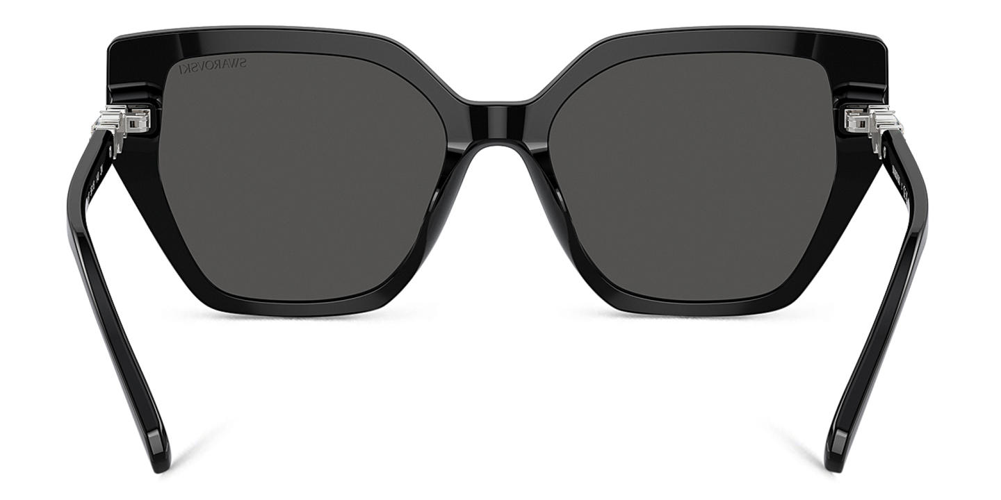Swarovski Crystal Irregular Sunglasses in Black – Product Photo 3