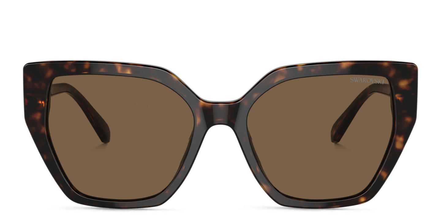 Shop Swarovski Crystal Irregular Sunglasses in Havana online.