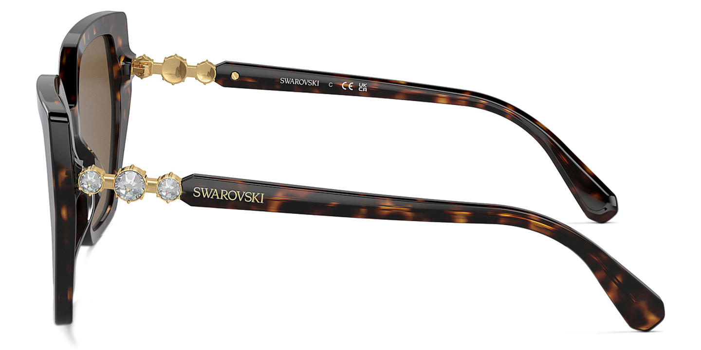 Shop Swarovski Crystal Irregular Sunglasses in Havana online.