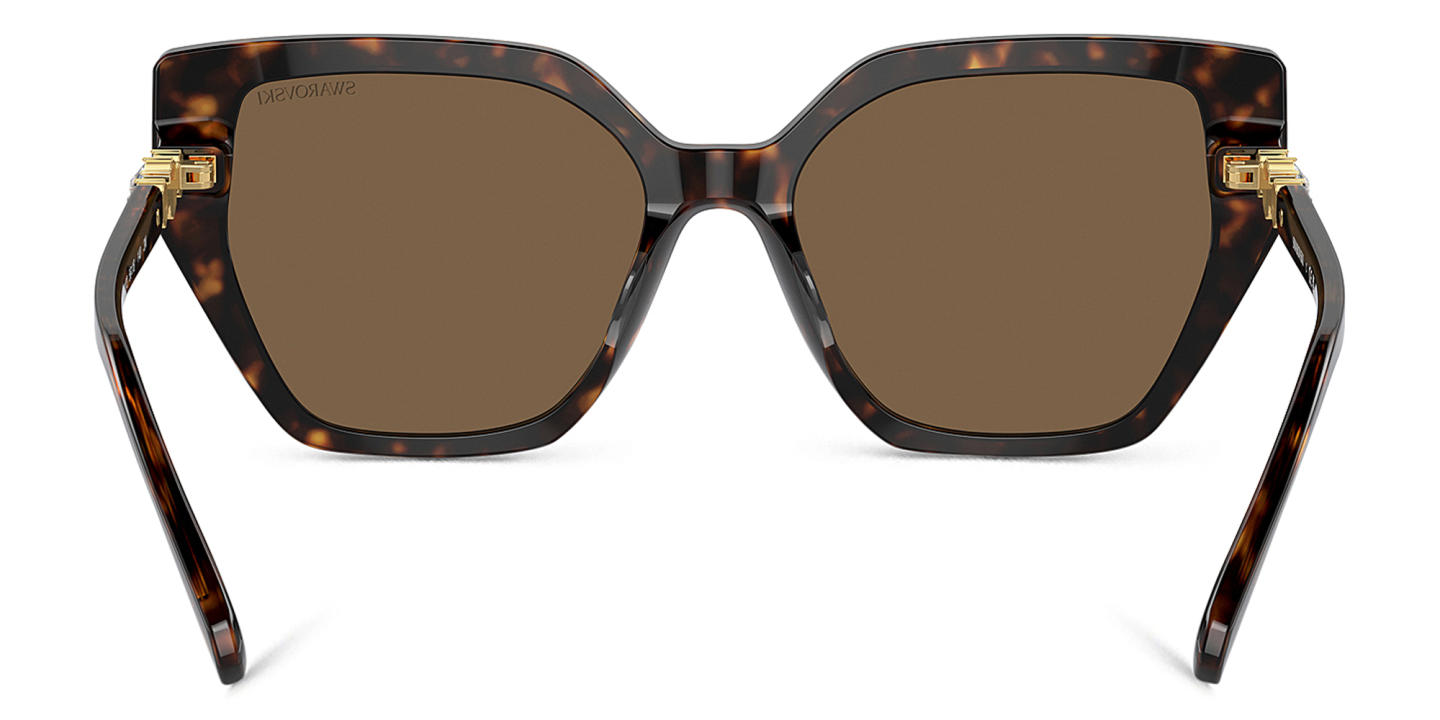 Swarovski Crystal Irregular Sunglasses in Havana – Product Photo 3