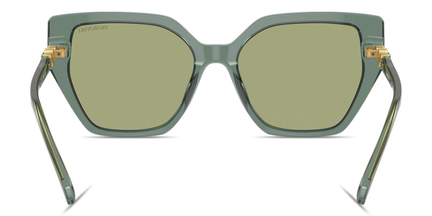 Swarovski Crystal Irregular Sunglasses in Green – Product Photo 3