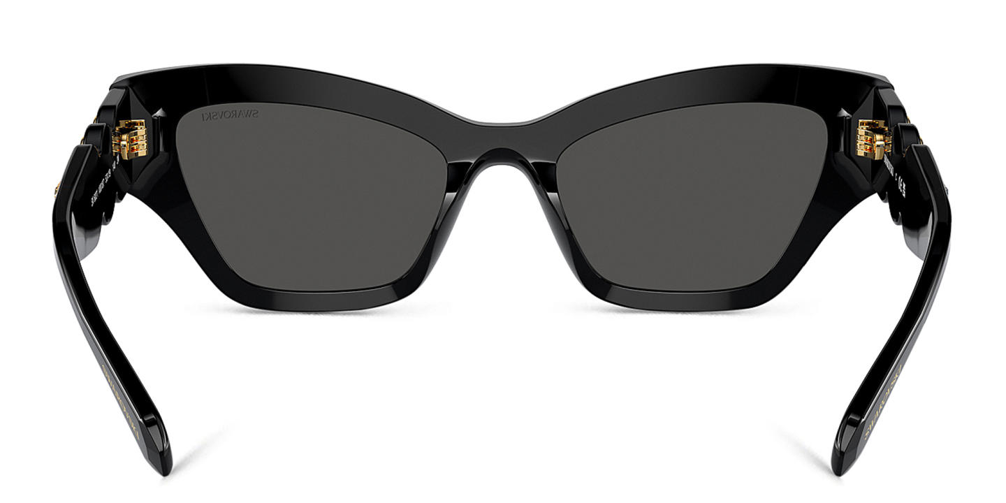 Shop Swarovski Crystal-Embellished Irregular Sunglasses in Black online.