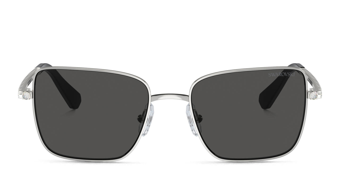 Swarovski Rhinestone Square Sunglasses in Silver – Product Photo 0
