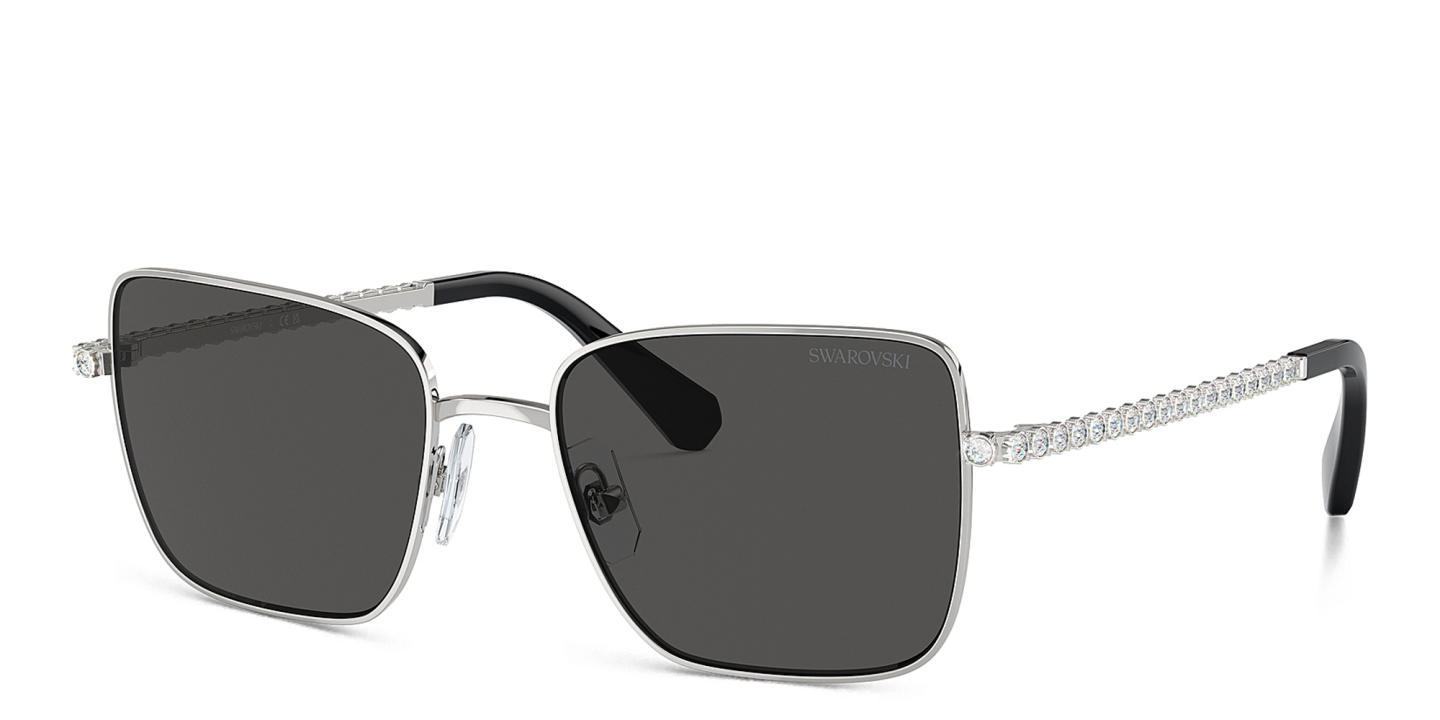 Swarovski Rhinestone Square Sunglasses in Silver – Product Photo 1
