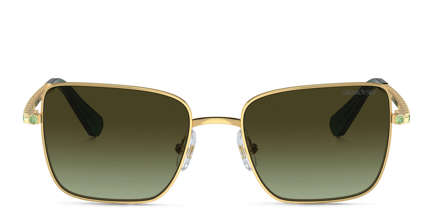 Swarovski Crystal-Embedded Square Sunglasses in Gold – Product Photo 0