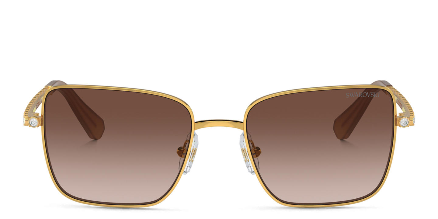 Swarovski Crystal-Embedded Square Sunglasses in Yellow – Product Photo 0