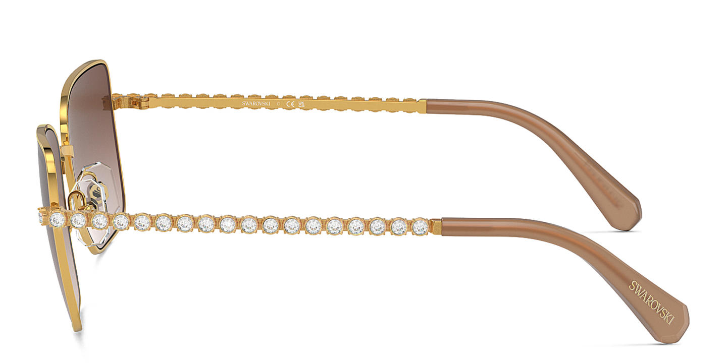 Swarovski Crystal-Embedded Square Sunglasses in Yellow – Product Photo 2