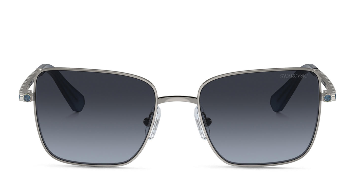 Swarovski Crystal-Embedded Square Sunglasses in Gunmetal – Product Photo 0
