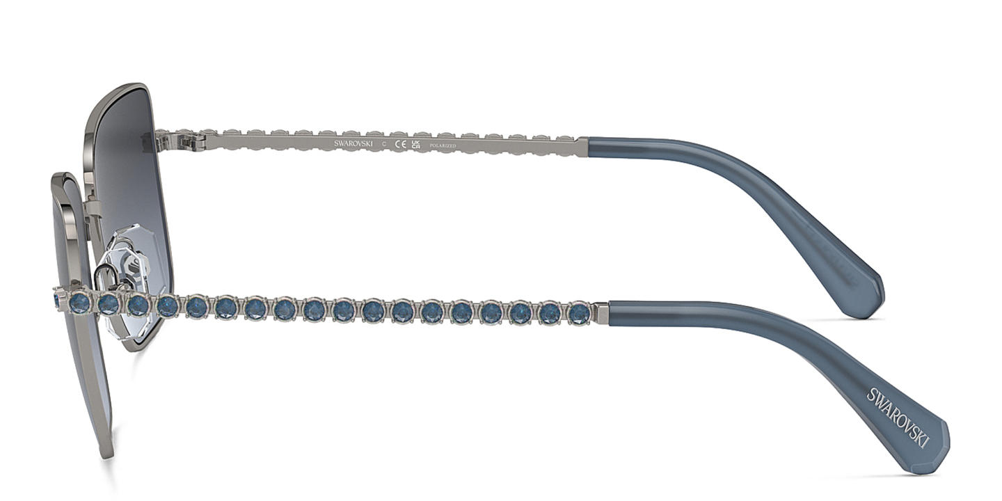 Swarovski Crystal-Embedded Square Sunglasses in Gunmetal – Product Photo 2